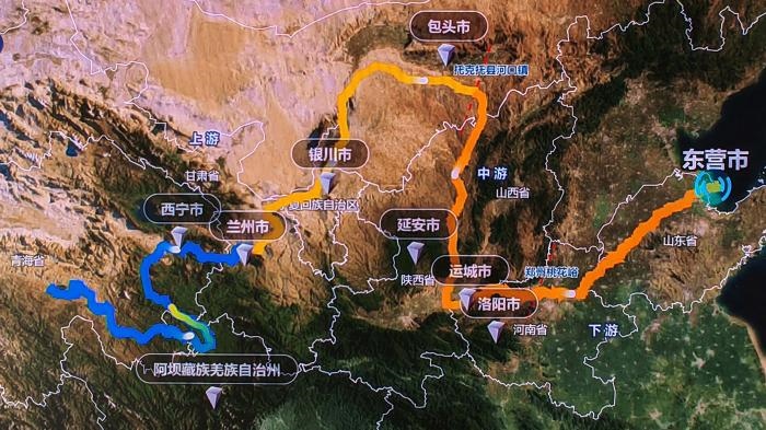 △黃河發(fā)源于青藏高原，呈“幾”字形流經(jīng)青海、四川、甘肅、寧夏、內(nèi)蒙古、山西、陜西、河南、山東9省區(qū)，全長5464公里。(資料圖)