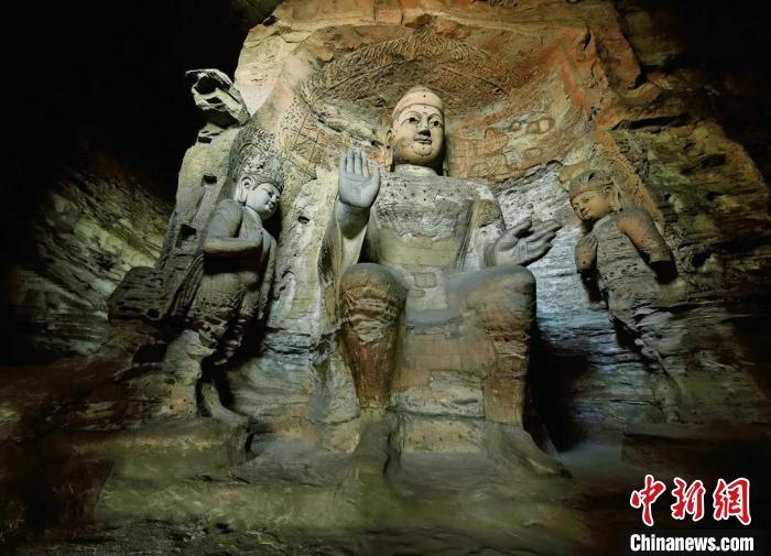 云岡石窟規(guī)模最大的洞窟第3窟。