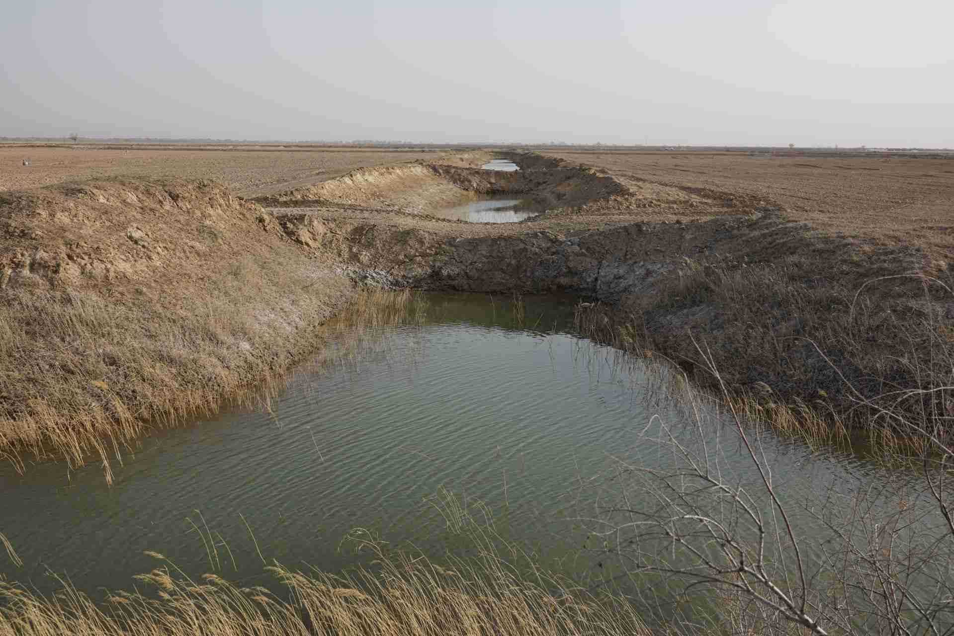 堵塞的排堿渠。 人民網(wǎng)記者 游天燚攝