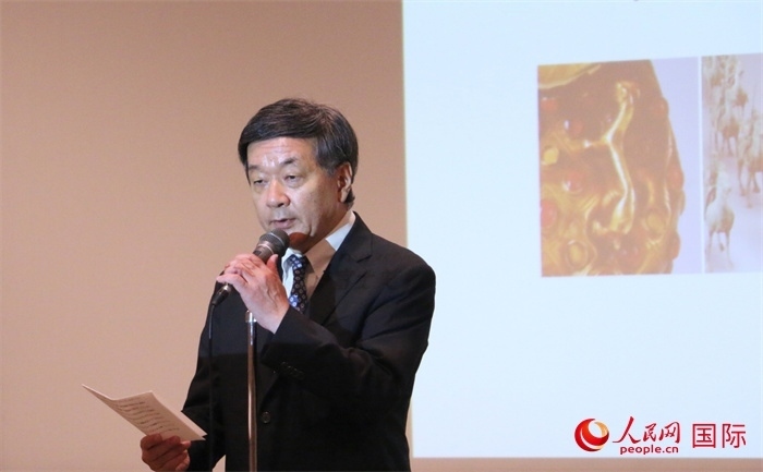 主辦方代表、富士美術(shù)館館長(zhǎng)五木田聰致辭。（人民網(wǎng) 許可攝）