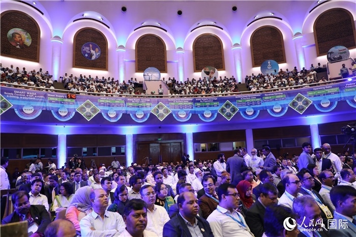 7月13日，達(dá)舍爾甘地污水處理廠項(xiàng)目竣工典禮舉行。人民網(wǎng)記者 孫廣勇攝