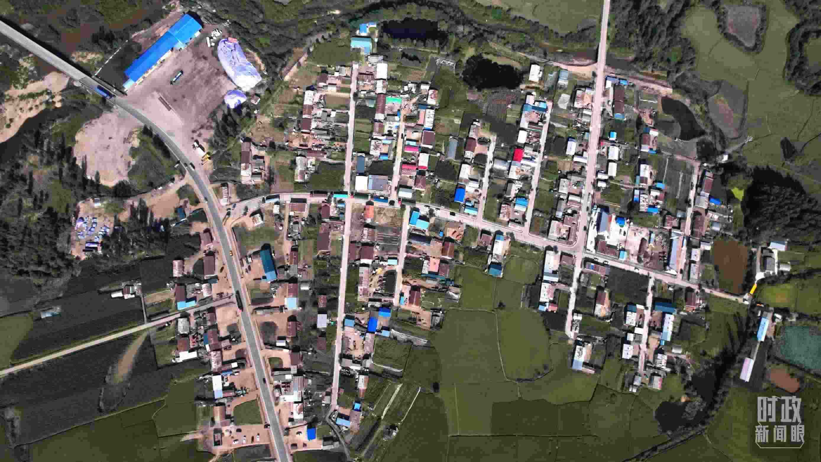 △9月7日，龍王廟村航拍。（總臺國廣記者李晉拍攝）