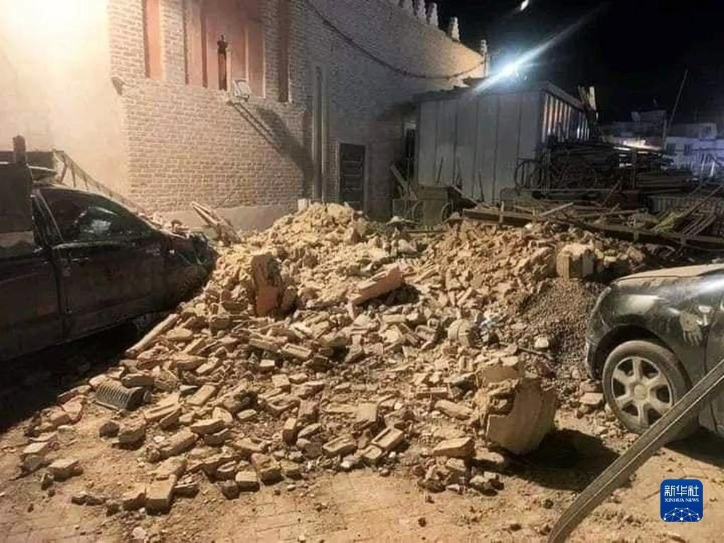 這是9月9日在摩洛哥南部城市馬拉喀什拍攝的震后景象。新華社發(fā)