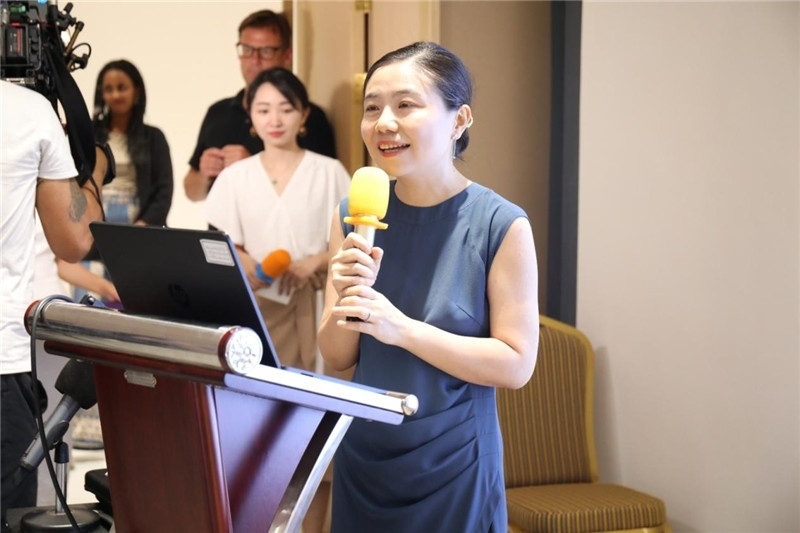 圖為吉布提孔子學院鄒燕舞院長為表彰儀式致辭。吉布提孔子學院供圖