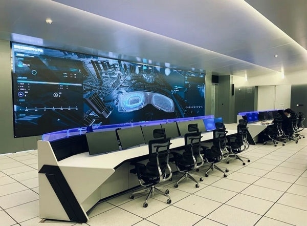 杭州奧體中心游泳館內智慧可視化平臺。 圖片來源：場館建設方