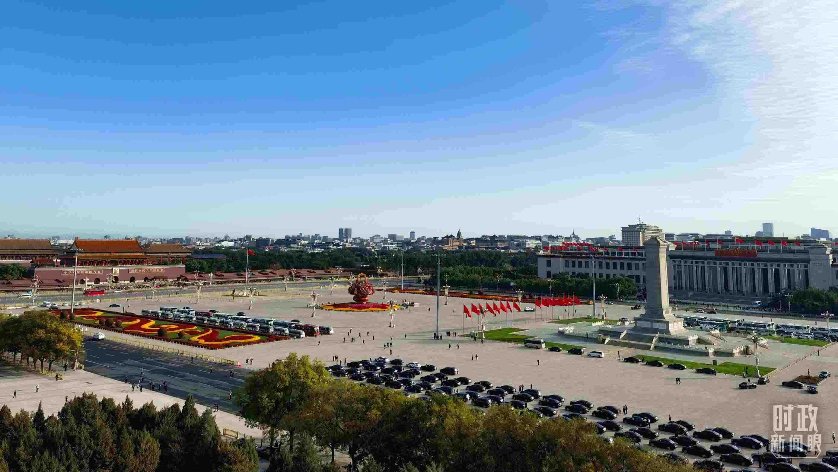 △18日的天安門廣場。（總臺央視記者周志國拍攝）