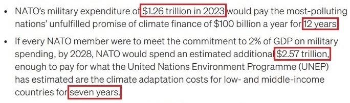 看看北約的“碳足跡”，就知道西方的氣候承諾有多扯