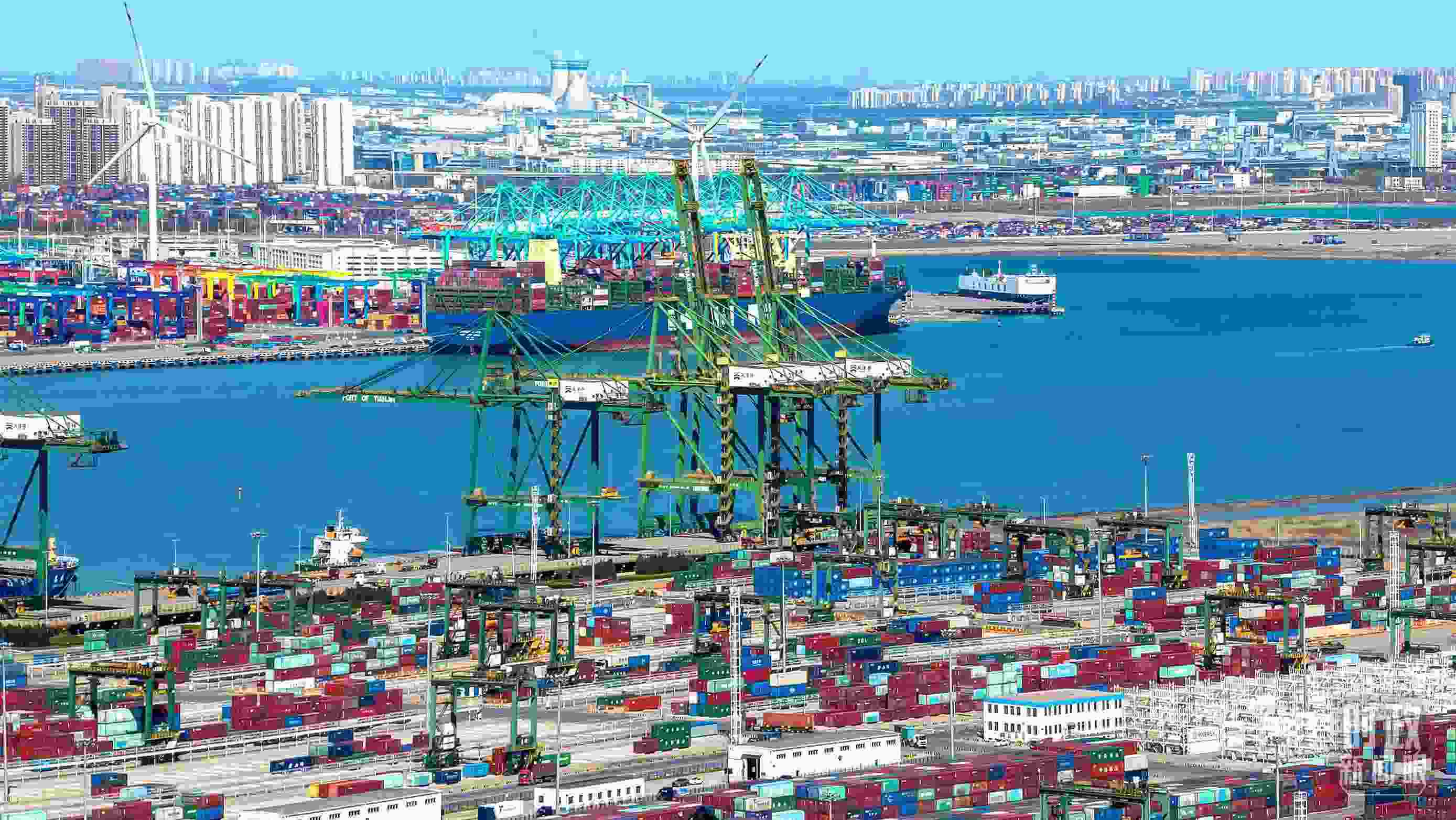 △俯瞰天津港。