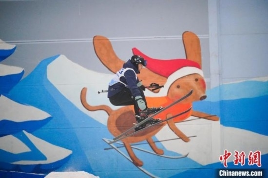12月22日，云南省第一屆冬季運動會在昆明開幕。圖為選手在公開組男子自由式滑雪雪上技巧比賽中。中新社記者 劉冉陽 攝