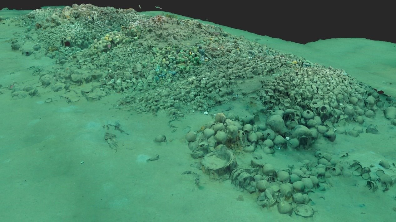 南海西北陸坡一號沉船遺址核心區(qū)三維圖。國家文物局供圖