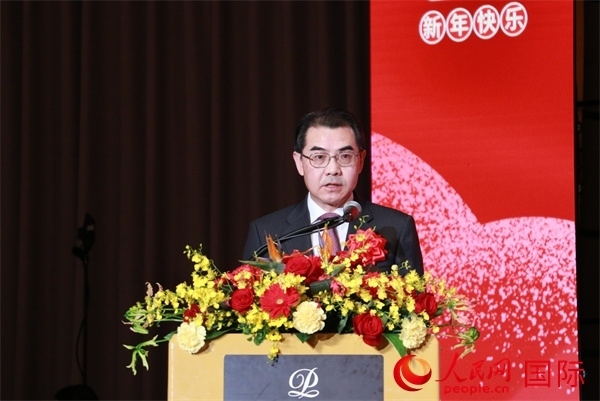 中國駐日本大使吳江浩致辭。人民網 許可攝