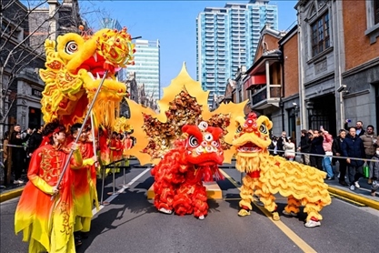 2024年2月10日，上海張園舉辦舞龍舞獅活動，為市民和游客獻上一場視覺盛宴。