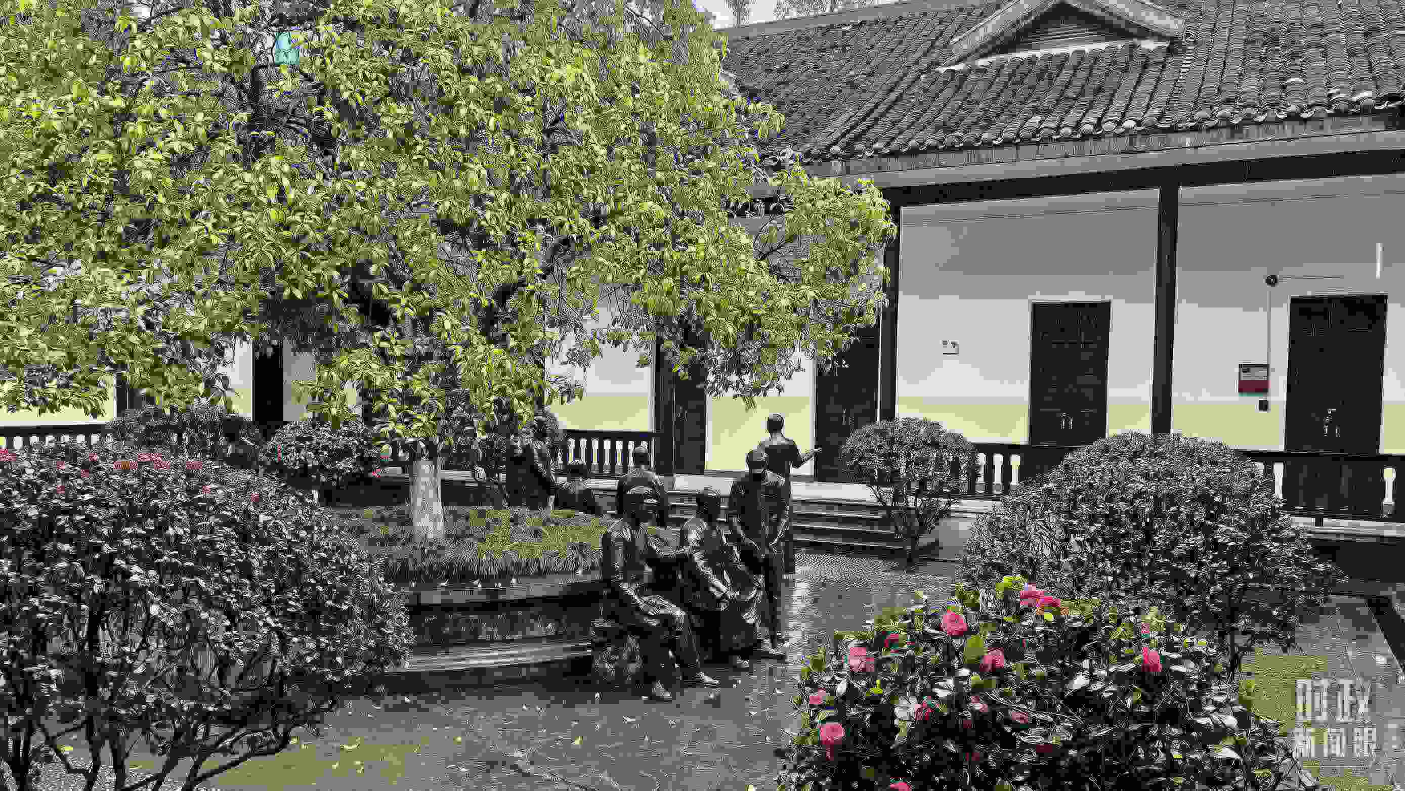 △湖南第一師范學(xué)院（城南書院校區(qū)）校園里。（總臺(tái)央視記者趙化拍攝）