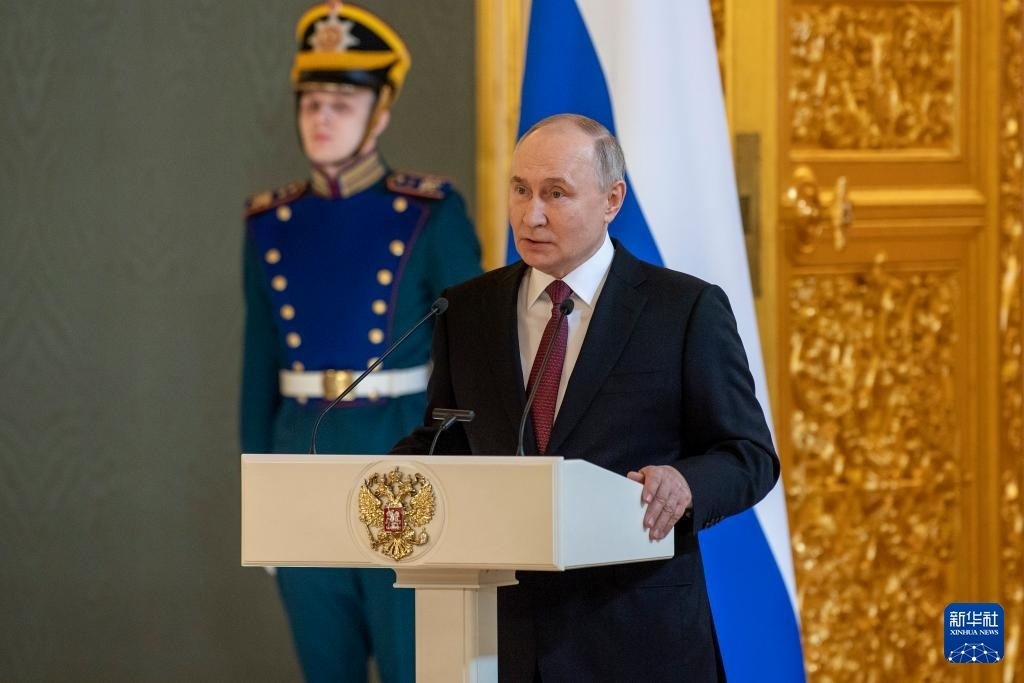 3月20日，俄羅斯總統(tǒng)普京在莫斯科克里姆林宮與其競(jìng)選團(tuán)隊(duì)代表舉行見面會(huì)。新華社記者 曹陽(yáng) 攝