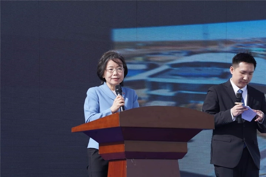 3月24日，沈敏娟大使致辭。駐蒙古使館供圖