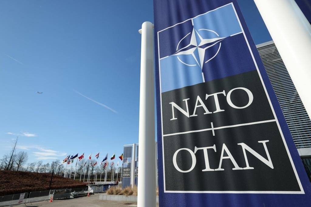 這是3月14日在比利時(shí)布魯塞爾拍攝的北約總部一角。新華社記者趙丁喆攝