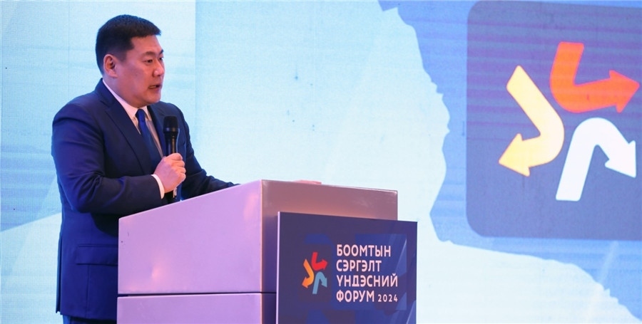 1.奧云額爾登總理致辭。圖片來源：蒙政府官網(wǎng)