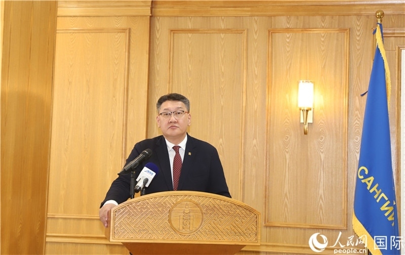 扎布赫楞部長(zhǎng)致辭。人民網(wǎng)記者 霍文攝