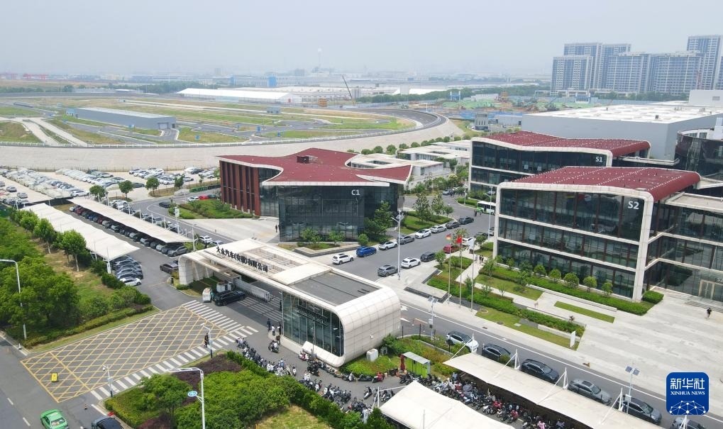 大眾汽車（安徽）有限公司外景（無人機照片，2024年6月7日攝）。新華社記者 郭晨 攝