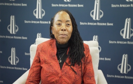 南非儲備銀行副行長、審慎監(jiān)管局首席執(zhí)行官芬迪?查齊巴納視頻發(fā)言。（中國建設銀行約翰內(nèi)斯堡分行供圖）