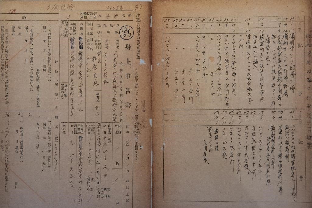 這是7月5日在侵華日軍第七三一部隊罪證陳列館拍攝的731部隊林口162支部《身上申告書》（影印件）。新華社記者 張濤 攝