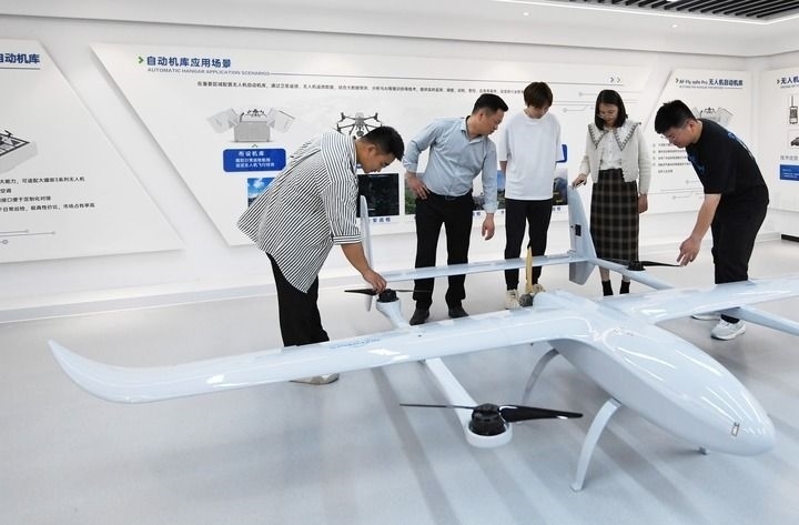 這是中科安飛（合肥）科技有限公司生產(chǎn)的無人機(jī)產(chǎn)品。（2024年5月16日攝）新華社發(fā)（郭如琦 攝）