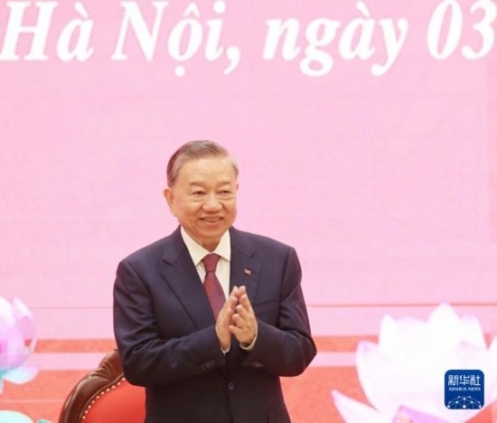 8月3日，在越南河內(nèi)，蘇林出席新聞發(fā)布會(huì)。新華社/越通社