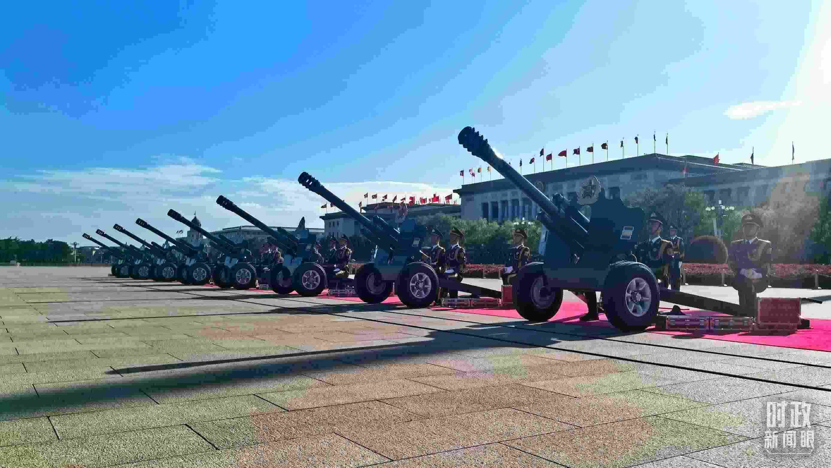 △天安門廣場的禮炮。（總臺央視記者王子杭拍攝）