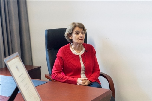 聯(lián)合國(guó)教科文組織前總干事伊琳娜·博科娃接受人民網(wǎng)采訪。人民網(wǎng) 常沙攝