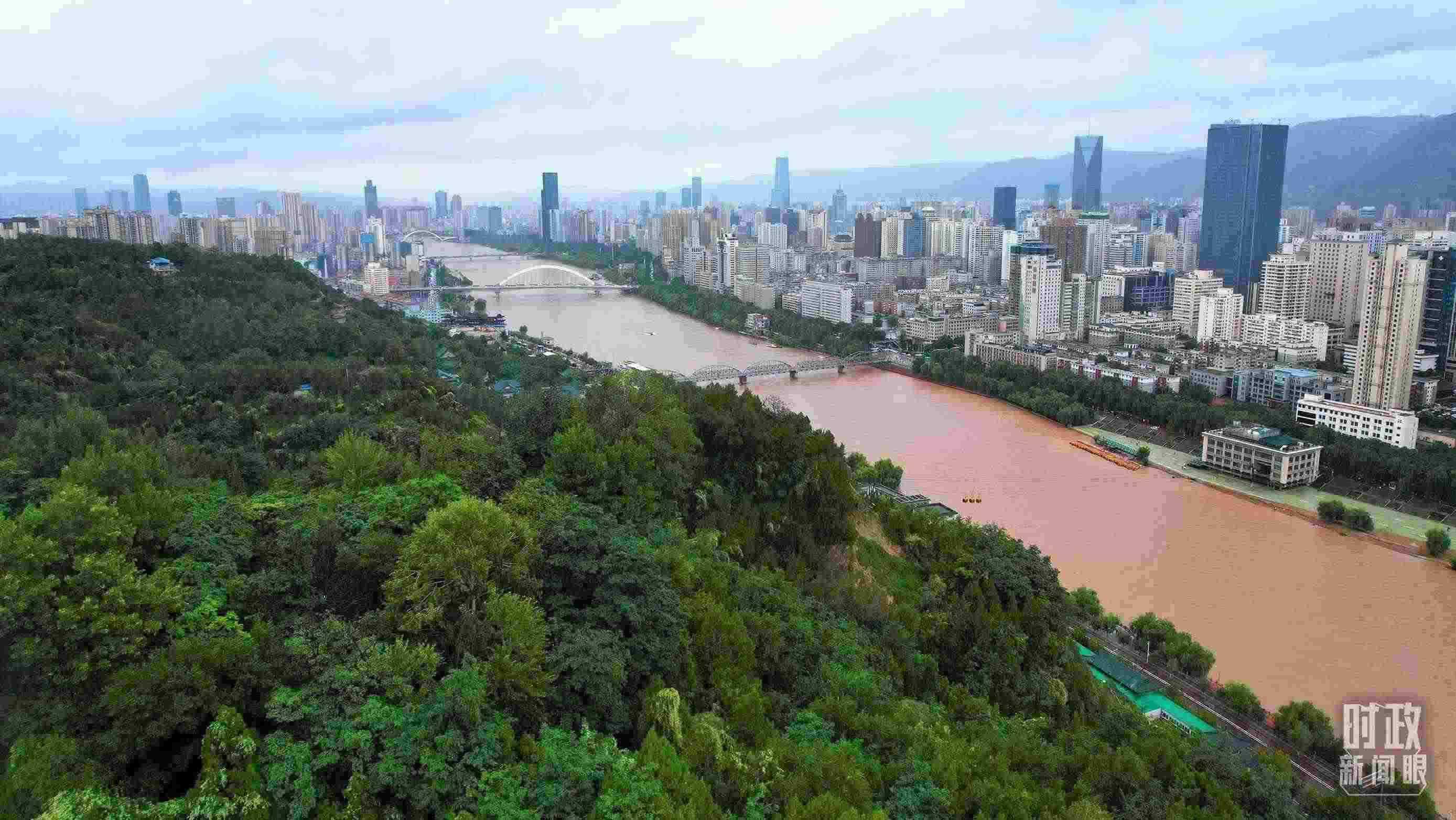 △黃河蘭州段。（總臺央視記者范凱拍攝）