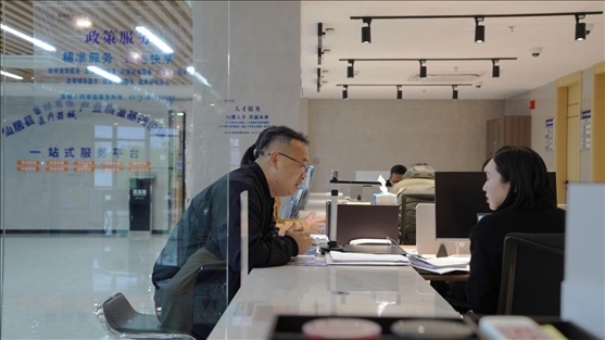 浙江省臺州市辦事群眾在政務(wù)服務(wù)中心咨詢業(yè)務(wù)辦理相關(guān)問題。圖片來源：人民網(wǎng)浙江頻道