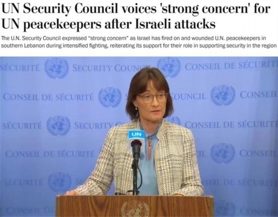 《華盛頓郵報(bào)》報(bào)道截圖（題圖為本月安理會(huì)輪值主席、瑞士常駐聯(lián)合國代表帕絲卡萊·貝里斯維爾）