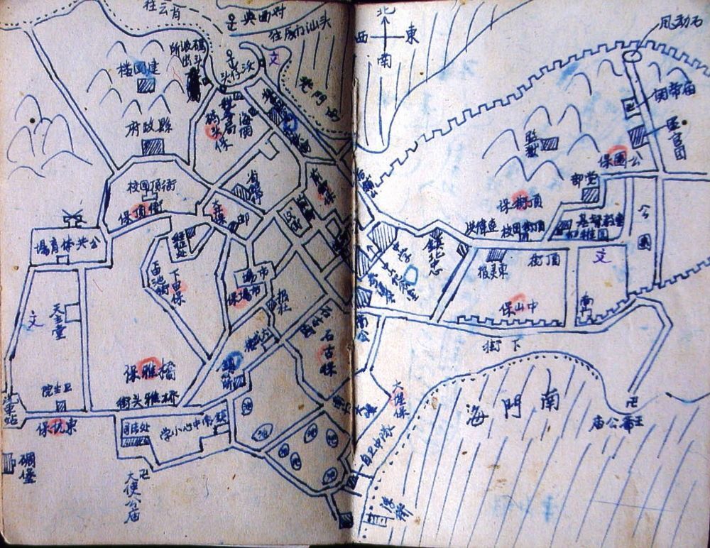 谷文昌在筆記本上繪制的東山建設(shè)規(guī)劃圖（資料照片）。