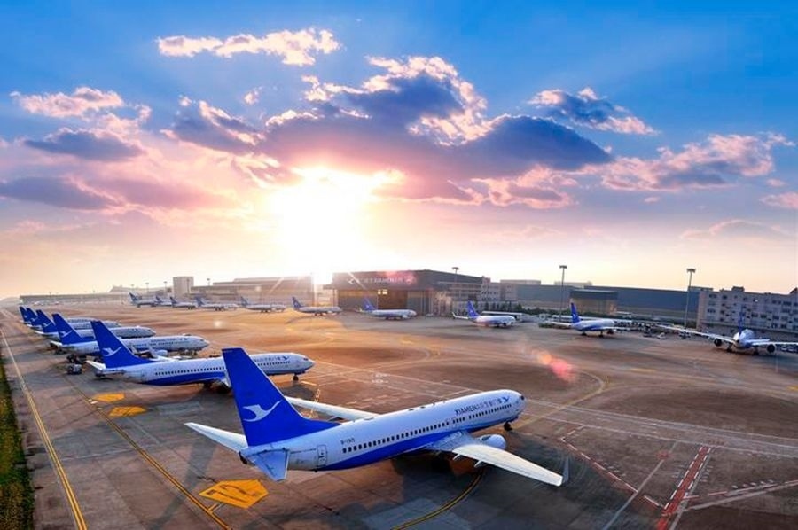 這是如今廈門航空的機(jī)隊(duì)照片。（廈門航空有限公司供圖）