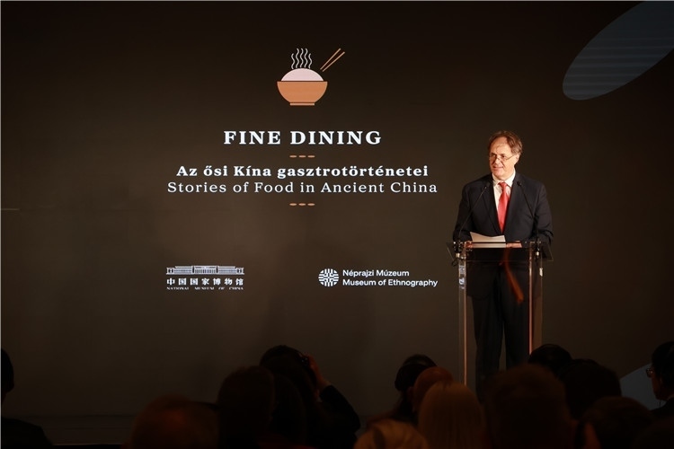 匈牙利文化和創(chuàng)新部副國務(wù)秘書喬鮑致辭。圖片由中國駐匈牙利大使館提供。