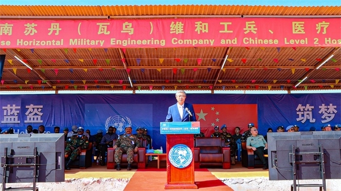 中國駐南蘇丹大使馬強發(fā)言。孫千攝