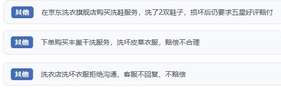 網(wǎng)友涉及互聯(lián)網(wǎng)洗滌服務(wù)的相關(guān)投訴問(wèn)題。（“人民投訴”用戶投訴截圖）