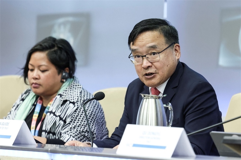 中國駐意大利大使賈桂德向與會者闡述全球發(fā)展倡議的深刻內(nèi)涵。主辦方供圖