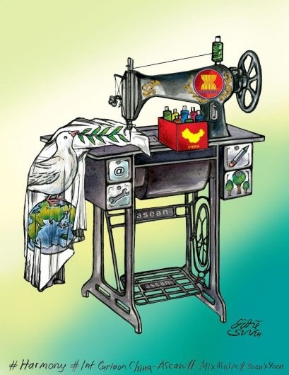 單幅卡通一等獎(jiǎng)獲獎(jiǎng)作品。（主辦方供圖）