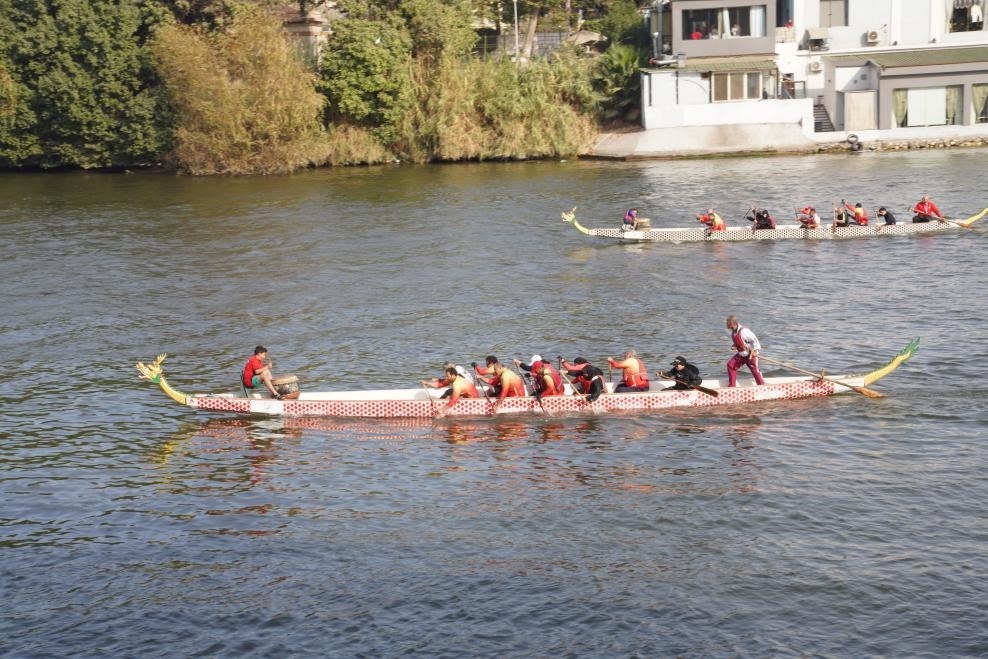 活動(dòng)現(xiàn)場(chǎng)龍舟競(jìng)技，共慶春節(jié)。開(kāi)羅中國(guó)文化中心供圖