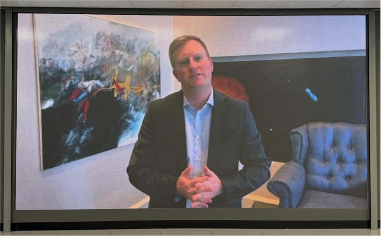 麥克弗森部長通過視頻表達對中南基建合作前景和未來了良好祝愿。中國銀行約翰內(nèi)斯堡分行供圖