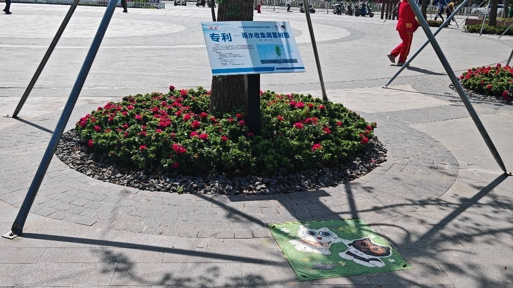 廣安“雨水收集調(diào)蓄樹(shù)池”，已在市內(nèi)公園落地運(yùn)用。受訪者供圖