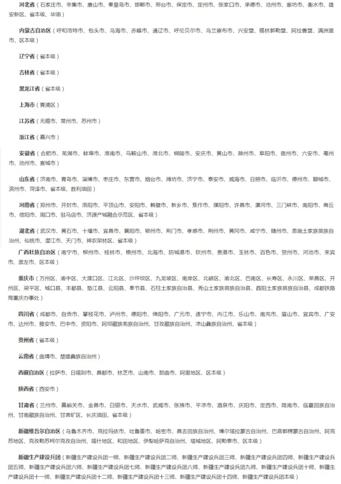 截至5月8日已開通醫(yī)保個(gè)賬跨省共濟(jì)的統(tǒng)籌區(qū)。（國(guó)家醫(yī)保局官網(wǎng)截圖）