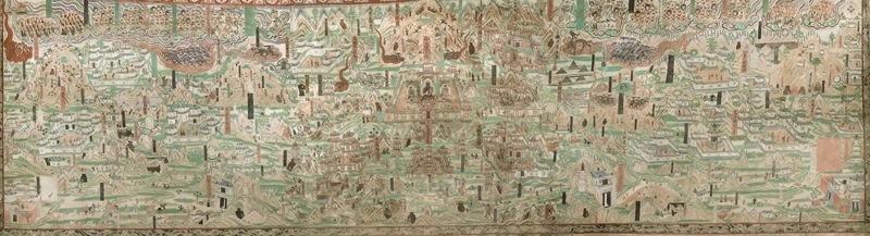 莫高窟第61窟內(nèi)的《五臺山圖》。