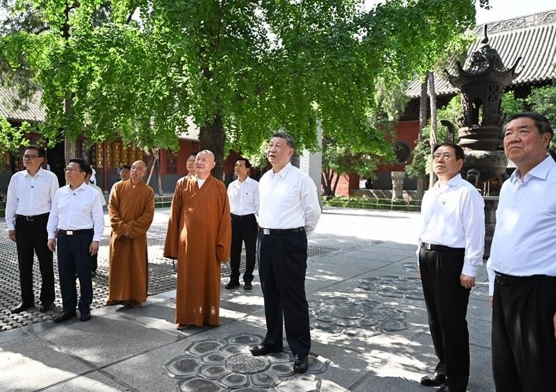 △2025年5月19日，習(xí)近平總書記在河南洛陽白馬寺考察。